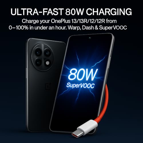 Image of Hoerrye 80W Supervooc Type A to C 1M Fast Charging Cable Oneplus for 13S /13R /13 /12 /12R /Nord 4 /CE 4 /11 /11R /10Pro / 10R /10T /9RT /9R /8R /8T /6 /6T /7 /7T /Tablet /Laptop (Dash,Warp) 80Watt USB C Charging, Red