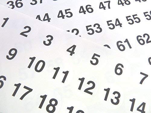 numbers sequence - Clear Transparent 25mm (1 inch) Round Consecutive, Sequential Number Sequence Labels, Numbering Stickers, From 1 to 70