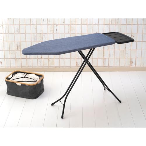 Image of Brabantia XL Comfort Ironing Board with Solid Steam Generator Rest | Large (Size C) | Fairtrade Denim Blue Cover | Adjustable Height (27-38 inch), XL Rest, Easy Fold, Anti-Collapse Lock, Non-Slip Feet
