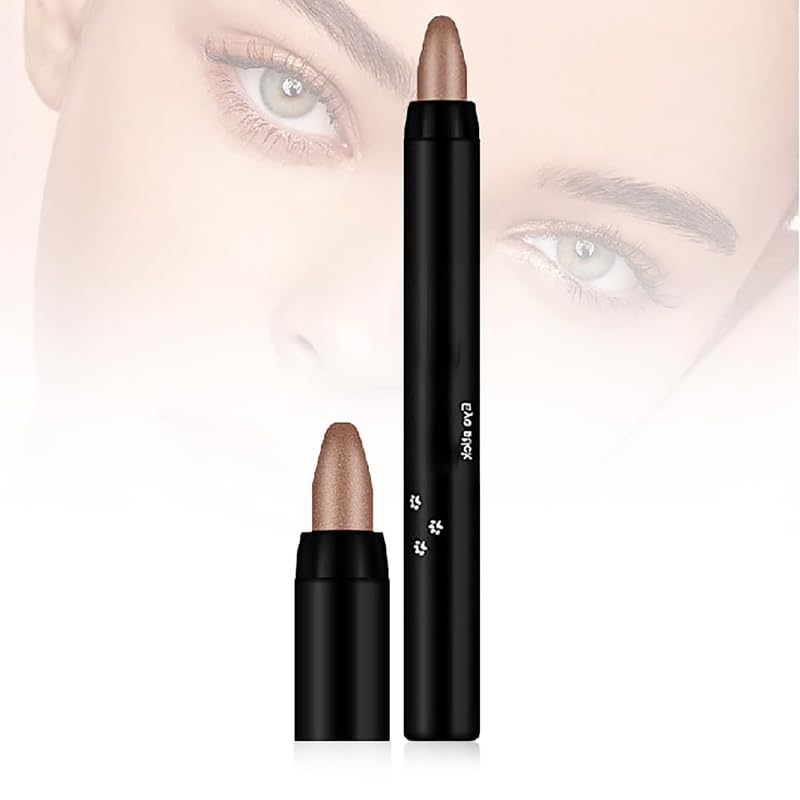 Eyeshadow Shimmer Stick, 2024 New Highlighter Eyeshadow Pencil Waterproof Glitter Eye Shadow Eyeliner Pen, Waterproof Eyeshadow Shimmer Stick Long