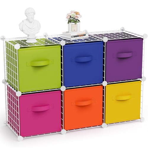 Leinuosen 6 Cube Organizer with Fabric Bins