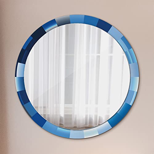 Miroir rond abstrait bleu fi100 pour illuminer le salon moderne - 3