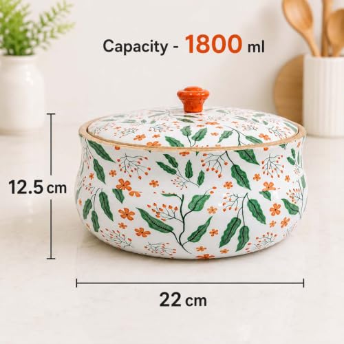 Image of The Earth Store Premium Wooden Floriva Casserole for Roti - 1800ML Handcrafted Mango Wood with Resin Art Roti Casserole | Elegant Wooden Roti Box | Chapati Box for Dining & Gifting