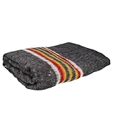 DULA Umzugsdecke 150 cm breit x 200 cm lang, Lagerdecken, Grau mit roten & gelben Streifen, Umzug, Decke für Umzug, 1 Stück