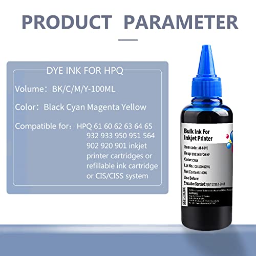6 Bottles Ink and Ink Refill Kits Compatible with HP 950 951 932 933 60 61 952 902 901 62 63 64 65 21 22 920 940 934 564 711 970 971 95 96 Inkjet Printer Cartridges for Refillable Ink Cartridges - Thumbnail 3
