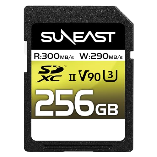 SUNEAST SDXC Card 256GB Up to 300MB/s UHS-II U3 V90 pSLC 4K 8K ULTIMATE PRO Professional Memory Card SE-SDU2256GA300