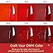 Dip Powder Set, Honey Joy 6 Colors Classic Red Collection Glitter Dipping Powder Set Nail Art Manicure DIY Salon Home Gifts for Women, No Need Nail Lamp Cured, DP-T