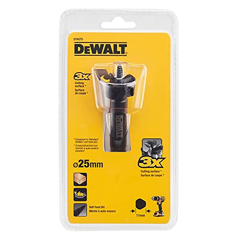 DEWALT Rapid Holz/Forstnerbohrer, Geeignet für den Einsatz in Bohrmaschinen Akku Kabel, Holzdielen, Altbaudecken, 25 mm
