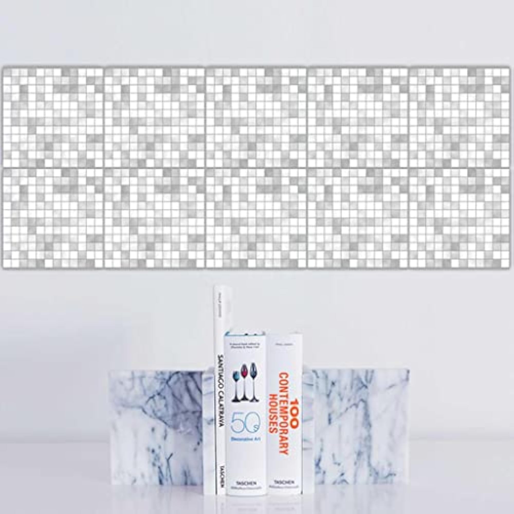 Self Adhesive Tile Mosaic Decal Kitchen Waistline Wall Sticker Decor Gray