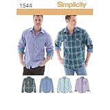 Simplicity Sewing Pattern 1544: Men's Shirt with Fabric Variations, Size, Paper, White, BB (44-46-48-50-52) - Image 1
