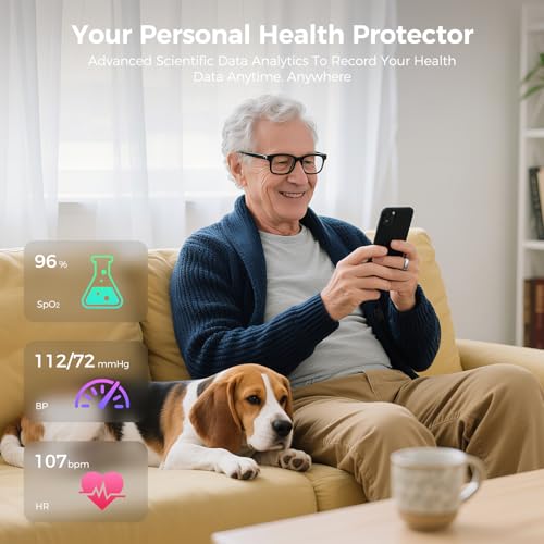 Image of Smart Ring for Women & Men, Health Tracker Ring with Heart Rate, Blood Oxygen,Blood Pressure, IP68 Waterproof Fitness Ring, Sleep Tracker for iPhone and Android, No APP Fee (Rose Gold, 12#)