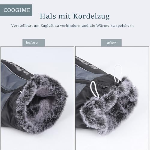 Coogime Hundejacke für mittelgröß und große Hunde, wasserdichte Hundemantel, Reflektierende Hunde Winterjacke, Hundebekleidung für Winter (XL-6XL) (schwarz, 5XL)