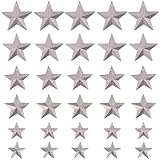 GORGECRAFT 120PCS 6 Sizes Silver Galvanized Metal Star Iron Barn Star Charms Three Dimensional Christmas Tree Ornament for Hanging Wall Holiday Wreath Decor Crafts Project Handmade