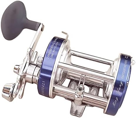 Apple&Orange CL60 Baitcasting Reel Right Handed Fishing Reel with Crank Handle,Muskie Catfish Offshore Conventional Reel (Blue)