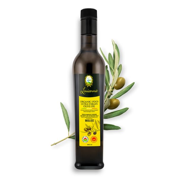 Louianna Certified Organic & High Polyphenols Extra Virgin Olive Oil - Produced our family estate located in Molise, Italy - Organically Milled- Vitamin E 3.0 mg per tbsp - P.D.O - Low Acidity 0.29% to 0.35% (1)