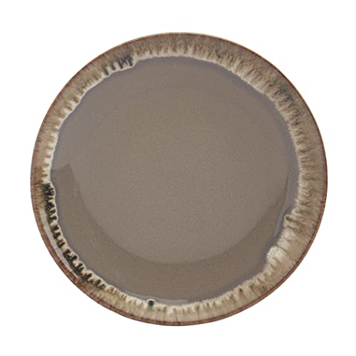 Tabletops Gallery Tuscan Reactive Glaze Stoneware- Dining Entertainment Plate Bowl Ceramic, 12 Piece Tuscan Dinnerware Set (Blue, Green, And Brown) #TOP6