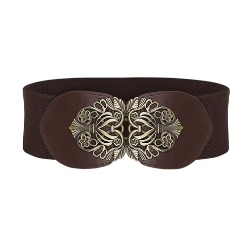 Ceinture élastique BlackButterfly de 3 pouces de large avec boucle vintage noire
