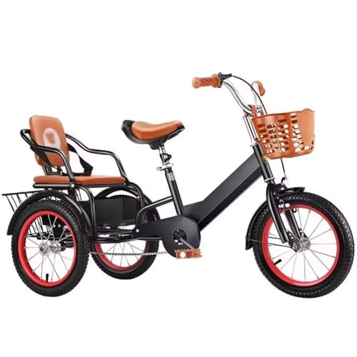 XSDAJSD Triciclo de Paseo para Exteriores con Pedales, Bicicleta de 3 Ruedas con neumáticos de radios y Asiento Trasero Tipo tándem, Ideal para Viajes y Paseos de Ocio.
