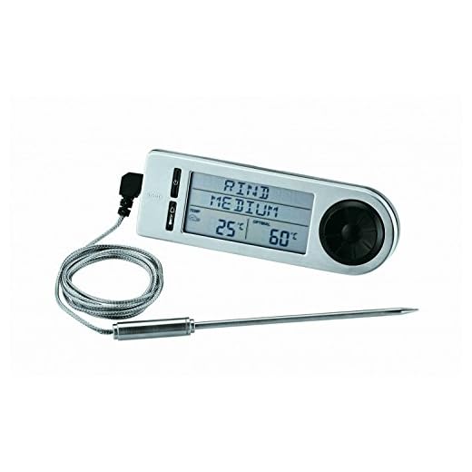 RÖSLE Barbecue-Kerntemperaturmesser, Hochwertiges Thermometer zur Bestimmung der idealen Fleischkerntemperatur auf dem Grill oder im Backofen, -20 °C bis 250 °C, mit Magnethalterung, Edelstahl 18/10
