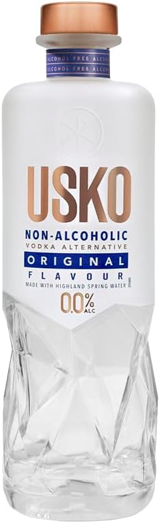 USKO Original Non Alcoholic Vodka, 0.0% ABV, 700ml | Cairngorm Spring Water botanical cocktail base. Halal · Vegan · Gluten-Free. Bloody Mary & cocktail mixing. Minority-Owned.