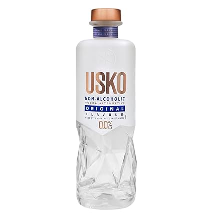 USKO Original Non Alcoholic Vodka , 0.0% ABV Non Alcoholic Spirits With the Aroma and Flavor of a Real Single Grain Vodka - Halal, Low Sugar, Vegan and Gluten-Free, Part of the Spirits of Virtue Range (700ml)