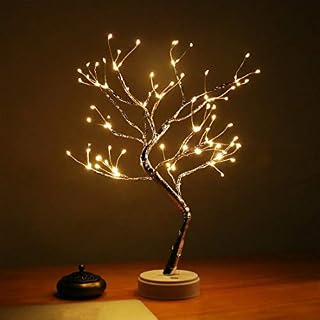 AMARS 20 Inch Bonsai Tree Desk Table LED Lamp Lights Battery and USB