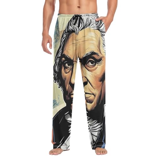 Men's Pajama Bottoms Alexander Hamilton Flag Lounge Pajama Pants Sleep Bottoms with Pockets for Men S3