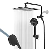 Hygie Rinse 12' All Metal Shower Head, High Pressure 10-Spray Handheld Showerhead Rainfall Shower Head Combo with 11' Adjustable Shower Extension...