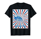 Vintage Drifting JDM Drifter Red White Blue Stripes Sunburst T-Shirt