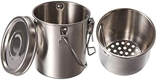 Paintbrush Washer Brush Cleaner Stainless Steel Painting Brush Washing Barrel Cup Pot with Lid & Filter Screen for Oil Painting Watercolor, Art Supplies