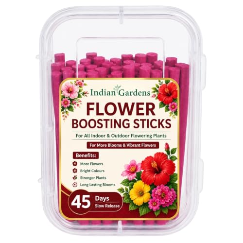 Image of Indian Gardens - Flower Boosting Sticks (Pack of 40) for Flowering Plants | Slow Release Fertilizer Sticks | Promotes Vibrant Flowers | Easy to Use Plant Food | Suitable for All Flowering Plants