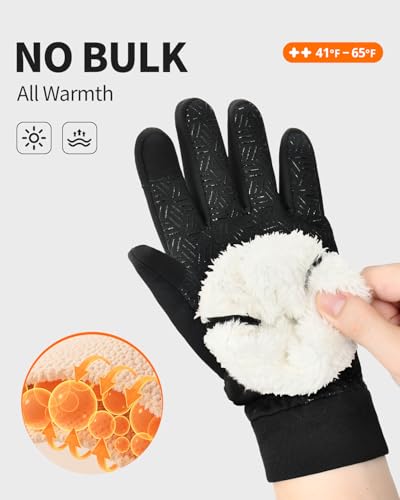 Image of RIGWARL Kids Winter Gloves Boys Girls, Water-Repellent Warm Thermal Youth Gloves, Touchscreen Anti-Slip for Teens 3-15 Years