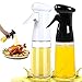 Pulverizador de aceite de oliva para cocinar,210 ml,botella pulverizadora de aceite,portátil,reutilizable,de calidad alimentaria,para cocinar,para barbacoas,para aderezar ensaladas(negro y blanco)