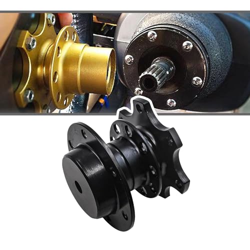 gunhunt 1 PC Car Quick-release Steering Wheel 6-hole Steering Wheel Quick-release Wheel Hub Adapter Anti-theft Heightening Plate Snap Off Boss Kit Universal for Race Motorsport Accessories (Black)
