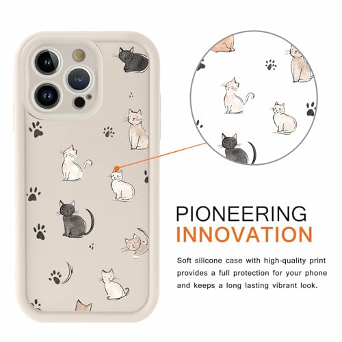 Coque silicone souple iPhone 16 Pro Max fine et transparente avec motif patte de chat - 2
