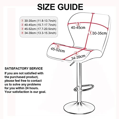 Set of 2 Elastic Bar Stool Covers with Low Back Modern Swivel ChairsProtectors Elegant Kitchen & Dining Room Seat Covers 4 Pieces & Easy to Clean.