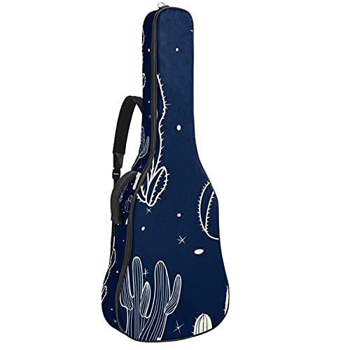 Sac de transport pour guitare folk classique basse Sketchy Cactus bleu marine