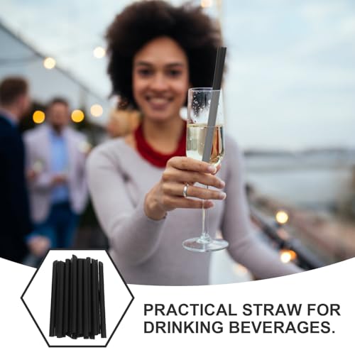 500 Pitillos Negros de Plástico para Té con Leche 19 cm miniatura 7