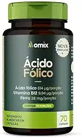 Ácido Fólico, Ferro e Vitamina B12-70 cápsulas - Omix