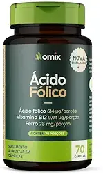Ácido Fólico, Ferro e Vitamina B12-70 cápsulas - Omix