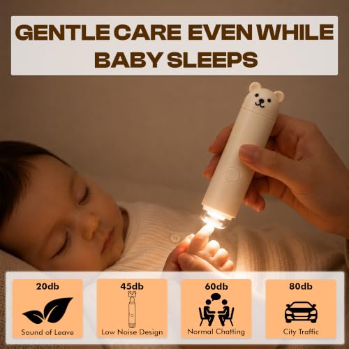 Image of Baby Nail Trimmer Rechargable | New Born Essentials | Baby Nail Cutter New Born 0-12 Months | 6 Filer Heads Adjustment |1 Year Warranty |Teddy Paw