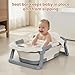 TPN 4-in-1 Grow-with-Me Collapsible Baby Bathtub, Baby Tub for Newborns to Toddler with Soft Floating Cushion & Thermometer, Portable Baby Bath Tub, Infant Bathtub for Bath Support in Tub,Grey