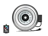 iPower 10 Inch Inline Duct, 862 CFM Fan with Variable Speed Controller, for Hydroponics/Grow Tent/Indoor Garden Ventilation, 12', Grey