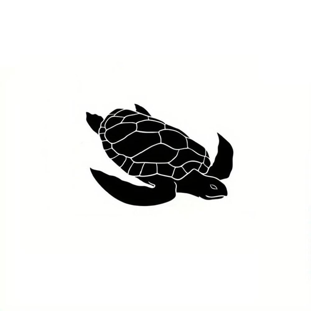 Sea Turtle Silhouette Matte Vinyl Decal, Waterproof Scratch Cover Sticker for Cars Trucks Motorcycles Laptops