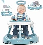 Twinky® Baby Walker Retractable for Boys & Girls 6 Months+ with Play Set, Music & Floor Mat – Sturdy Walking Aid with Push Handle & 4 Adjustable Height Positions