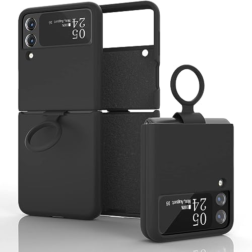 Image of MIDOS Back Cover Compatible with Samsung Z Flip 3 Silicone Case Full Protection Shock Proof Case for Samsung Galaxy Z Flip 3 (Black)