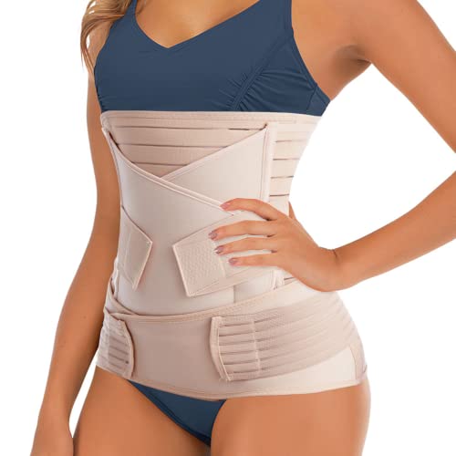 Image of 3 in 1 Postpartum Belly Band Post C Section Support Recovery Wrap Fajas Postparto Abdominal Binder for After Giving Birth