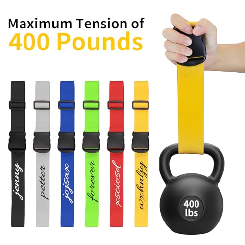 Personalized Luggage Straps for Suitcases 2 Packs Customized Adjustable Suitcase Strap with Embroidery Name/Text, Travel Belt with Quick Release Buckle, Accessory for Travel Bag Closure4