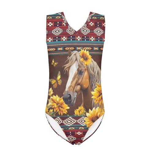 Image of Xpyiqun Swimsuits for Girls 3-14 V Neck Sleeveless Bathing Suit Summer Sport One Piece Swimwear Beach Swimming