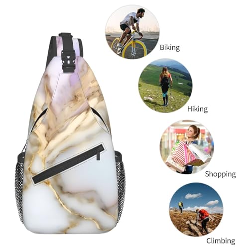 Bolso Bandolera Estampado Mármol para Viaje y Senderismo miniatura 6